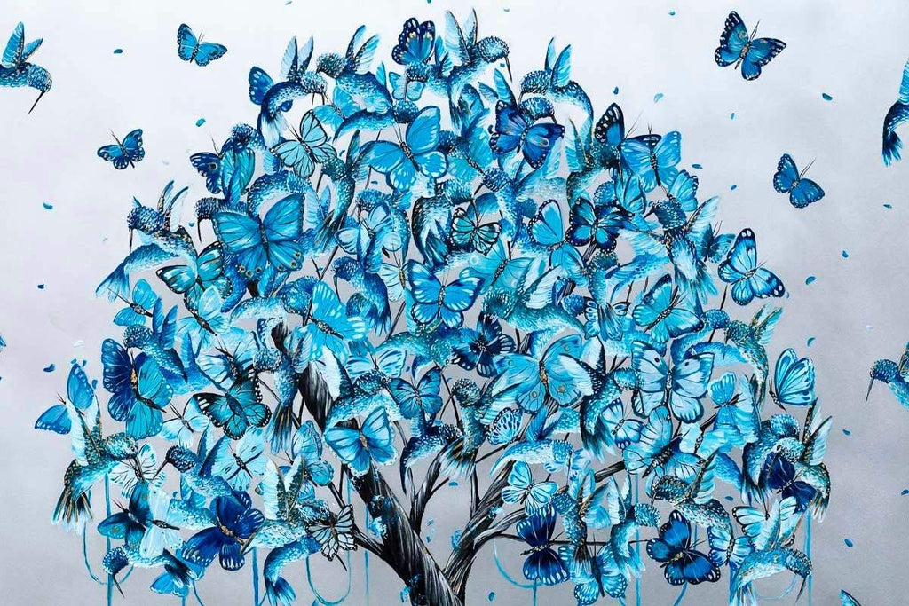 Blossoming in Blues - Original by artist Becky Smith - Wyecliffe Galleries