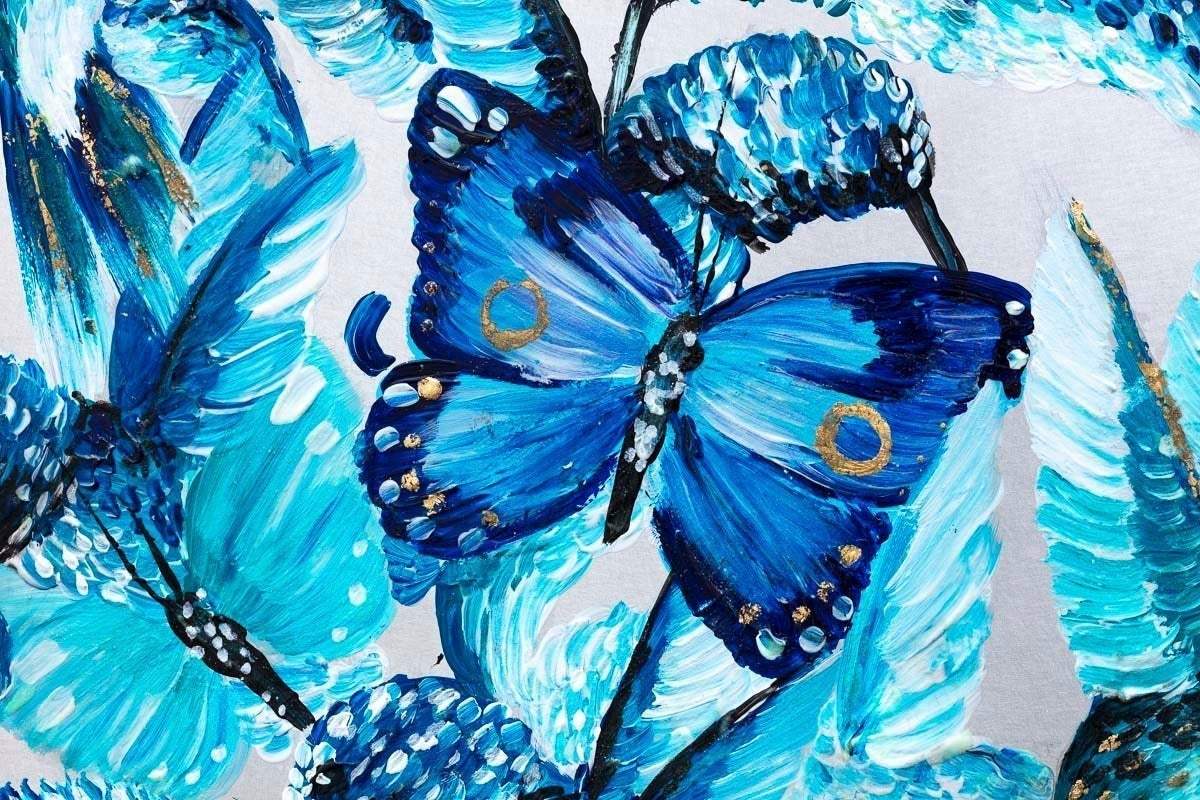 Blossoming in Blues - Original by artist Becky Smith - Wyecliffe Galleries