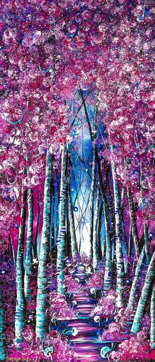 Blossoming Walks - Original - SOLD by artist Becky Smith - Wyecliffe Galleries