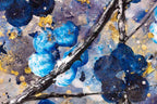 Blue Blossom - Triptych - Original - SOLD by artist Becky Smith - Wyecliffe Galleries