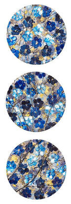 Blue Blossom - Triptych - Original - SOLD by artist Becky Smith - Wyecliffe Galleries