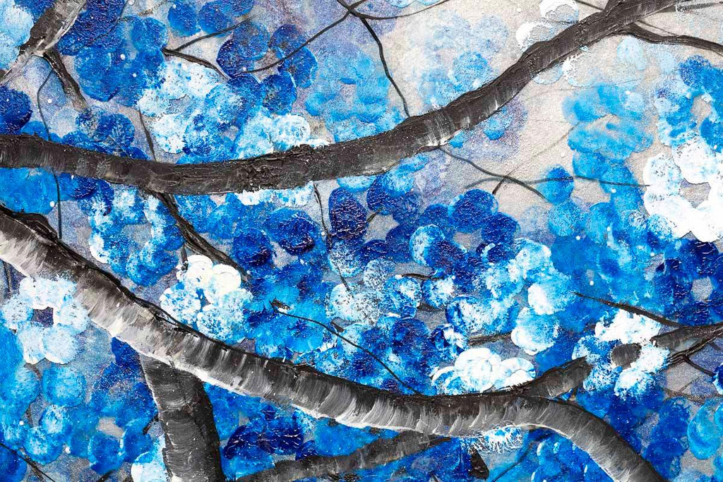 Blues in Bloom - Original - SOLD by artist Becky Smith - Wyecliffe Galleries