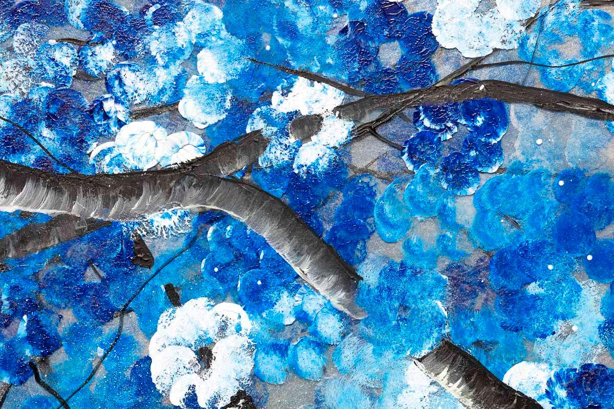 Blues in Bloom - Original - SOLD by artist Becky Smith - Wyecliffe Galleries