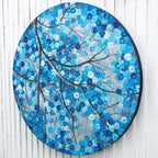 Blues in Bloom - Original - SOLD by artist Becky Smith - Wyecliffe Galleries