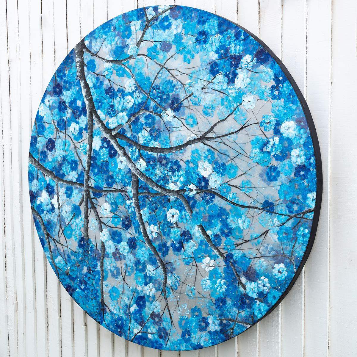 Blues in Bloom - Original - SOLD by artist Becky Smith - Wyecliffe Galleries