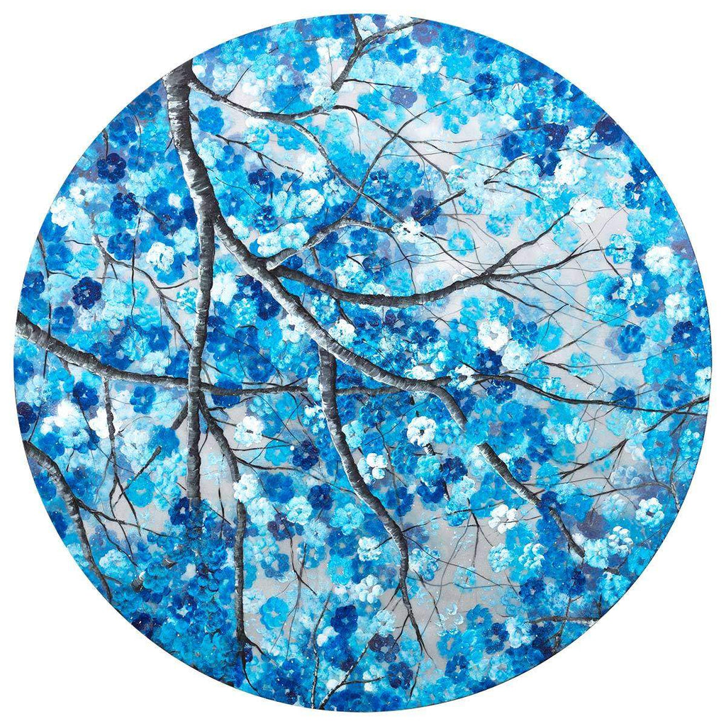 Blues in Bloom - Original - SOLD by artist Becky Smith - Wyecliffe Galleries