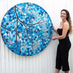 Blues in Bloom - Original - SOLD by artist Becky Smith - Wyecliffe Galleries