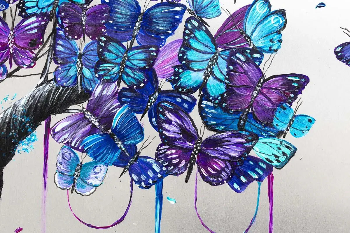 Butterflies in Bloom - Original - SOLD by artist Becky Smith - Wyecliffe Galleries