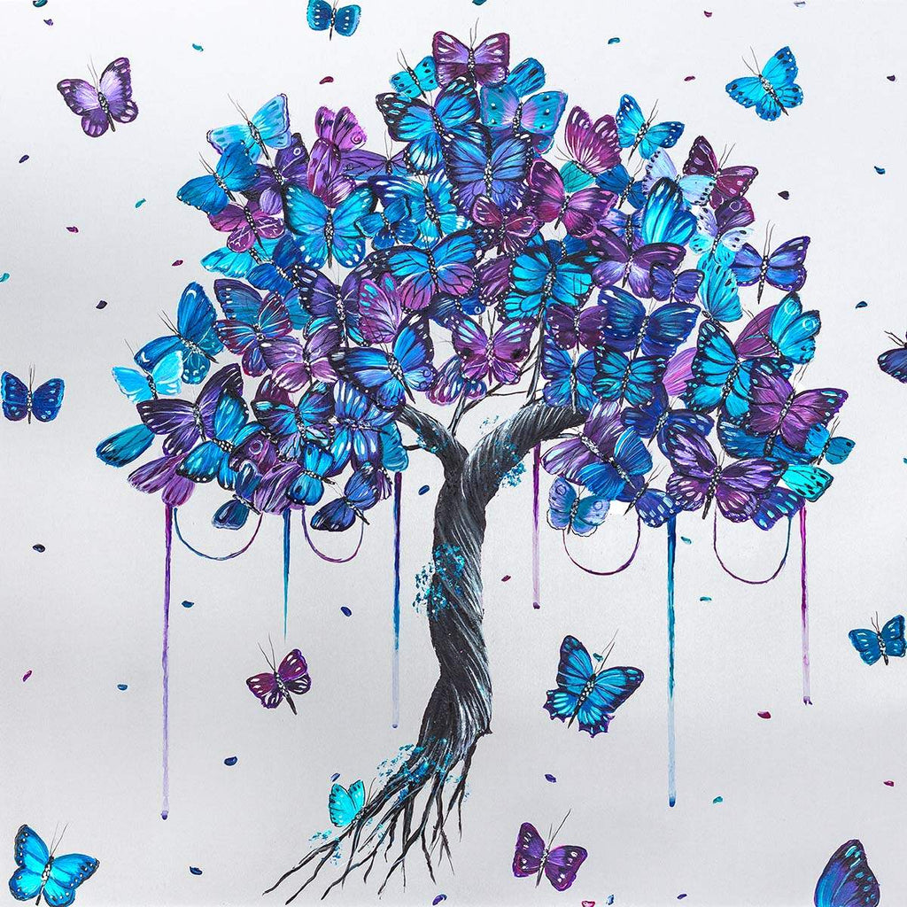 Butterflies in Bloom - Original - SOLD by artist Becky Smith - Wyecliffe Galleries