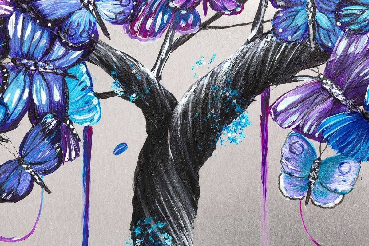 Butterflies in Bloom - Original - SOLD by artist Becky Smith - Wyecliffe Galleries