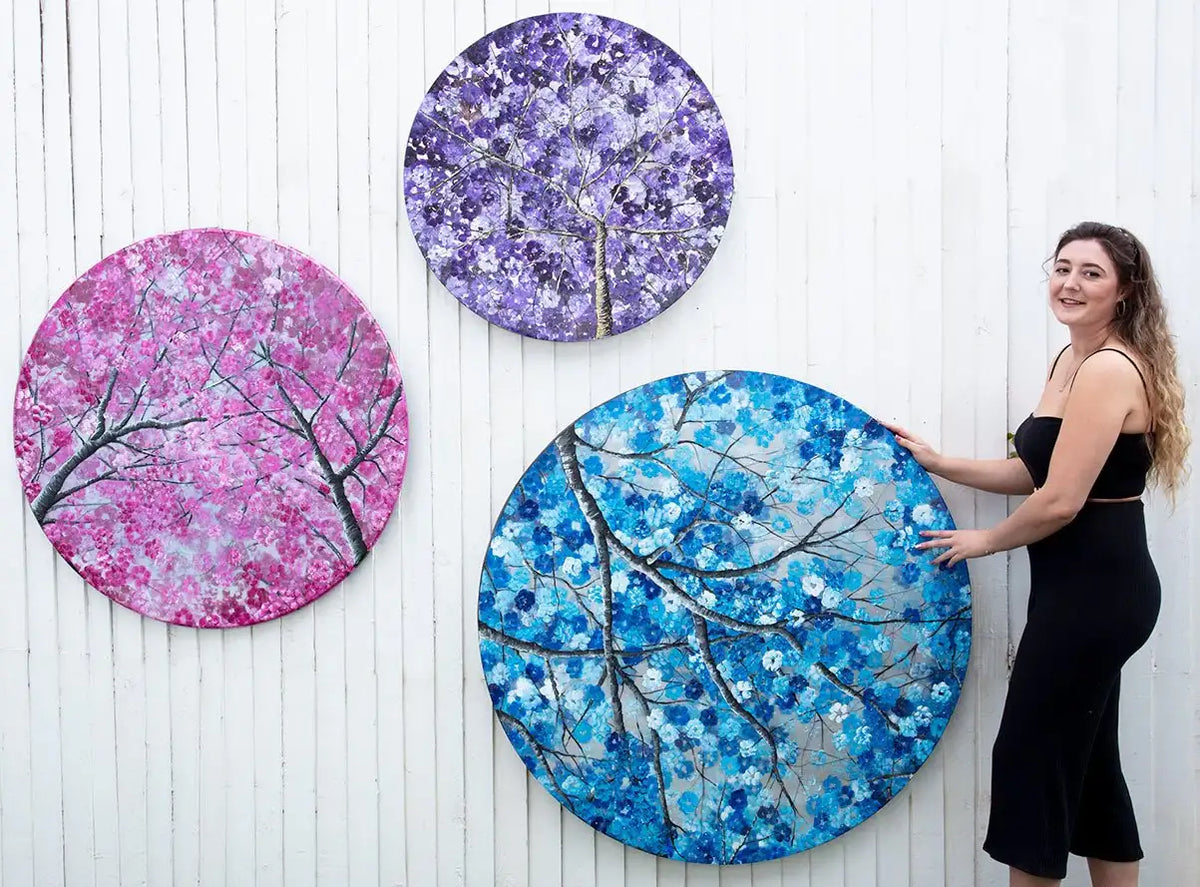 Cherry Blossom in Bloom - Original - SOLD by artist Becky Smith - Wyecliffe Galleries