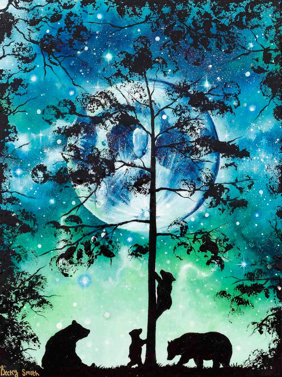 Climbing To The Moon - Original - SOLD by artist Becky Smith - Wyecliffe Galleries