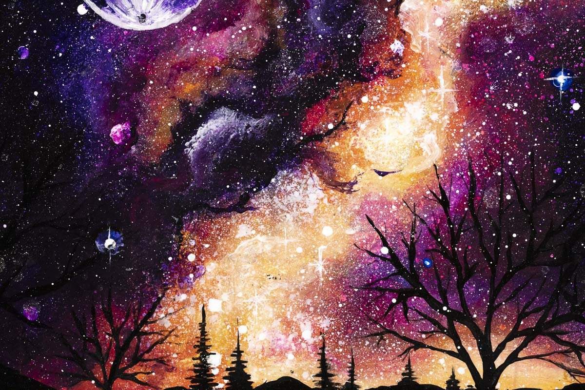 Cosmic Sky - Original - SOLD by artist Becky Smith - Wyecliffe Galleries
