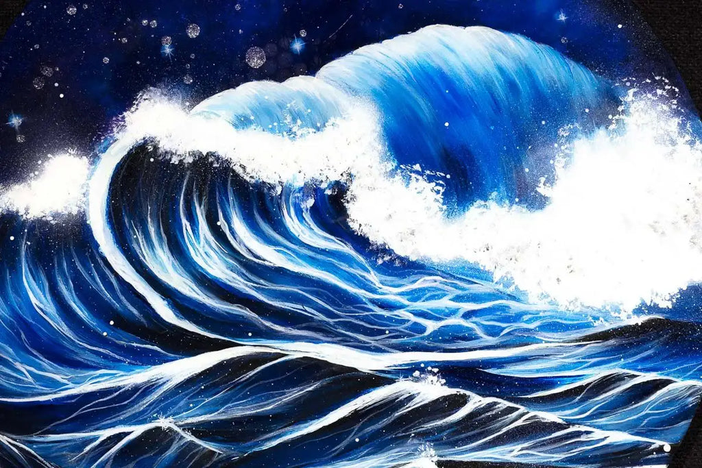 Crashing Waves - Original - SOLD by artist Becky Smith - Wyecliffe Galleries