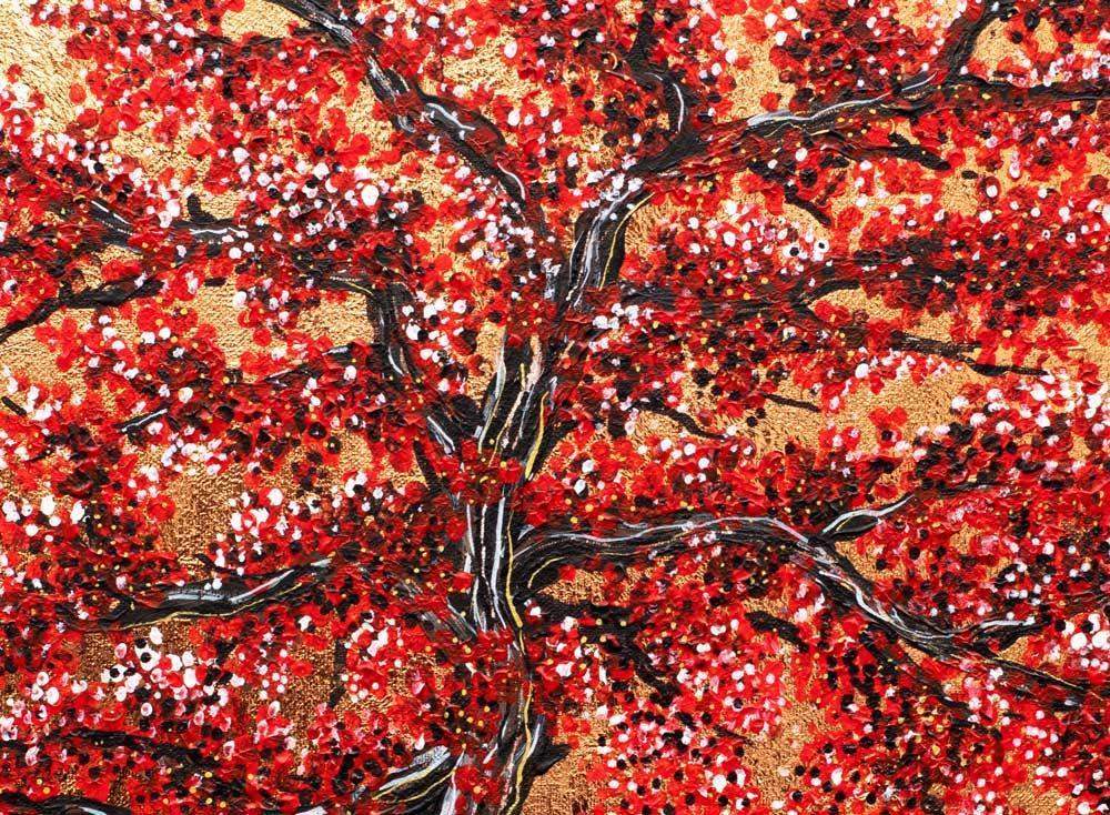 Crimson Blossom - Original - SOLD by artist Becky Smith - Wyecliffe Galleries