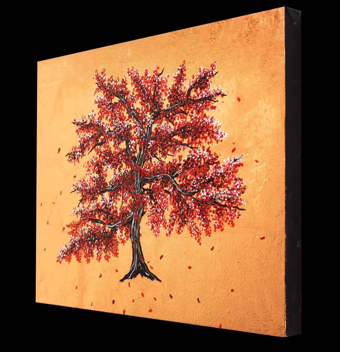 Crimson Blossom - Original - SOLD by artist Becky Smith - Wyecliffe Galleries