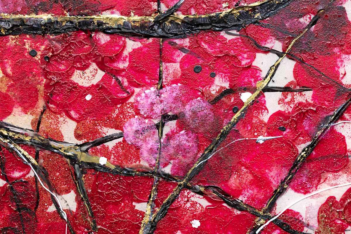 Crimson Blossom Set - Original - SOLD by artist Becky Smith - Wyecliffe Galleries