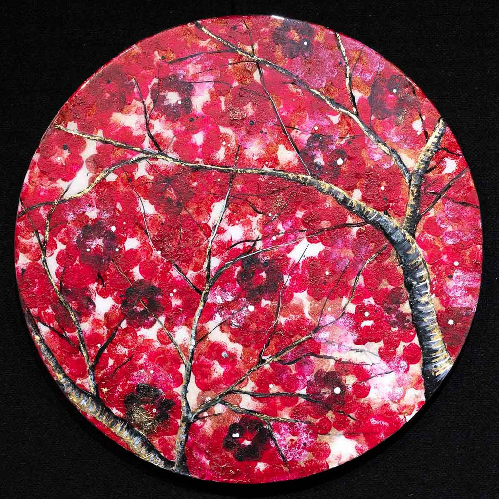 Crimson Blossom Set - Original - SOLD by artist Becky Smith - Wyecliffe Galleries