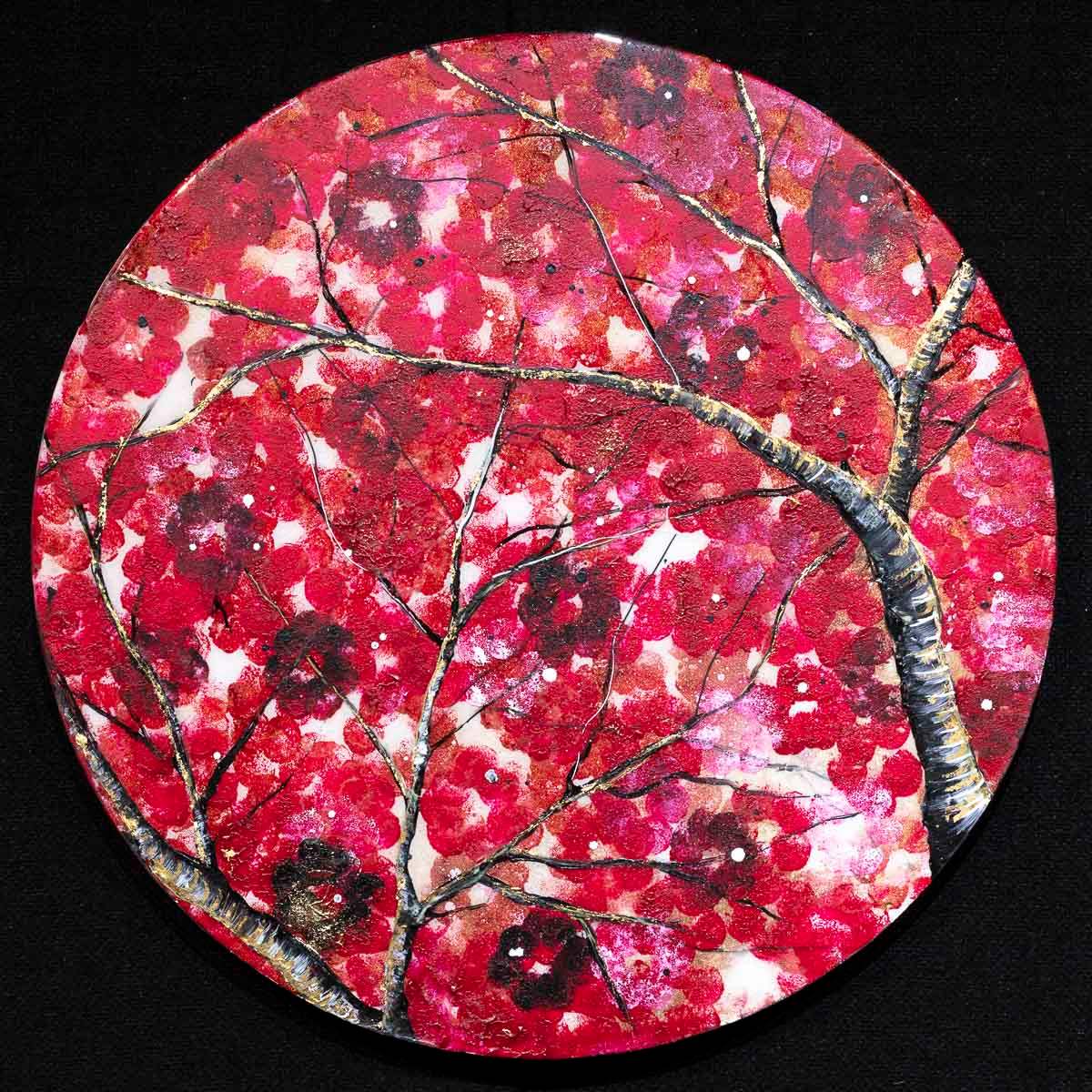 Crimson Blossom Set - Original - SOLD by artist Becky Smith - Wyecliffe Galleries