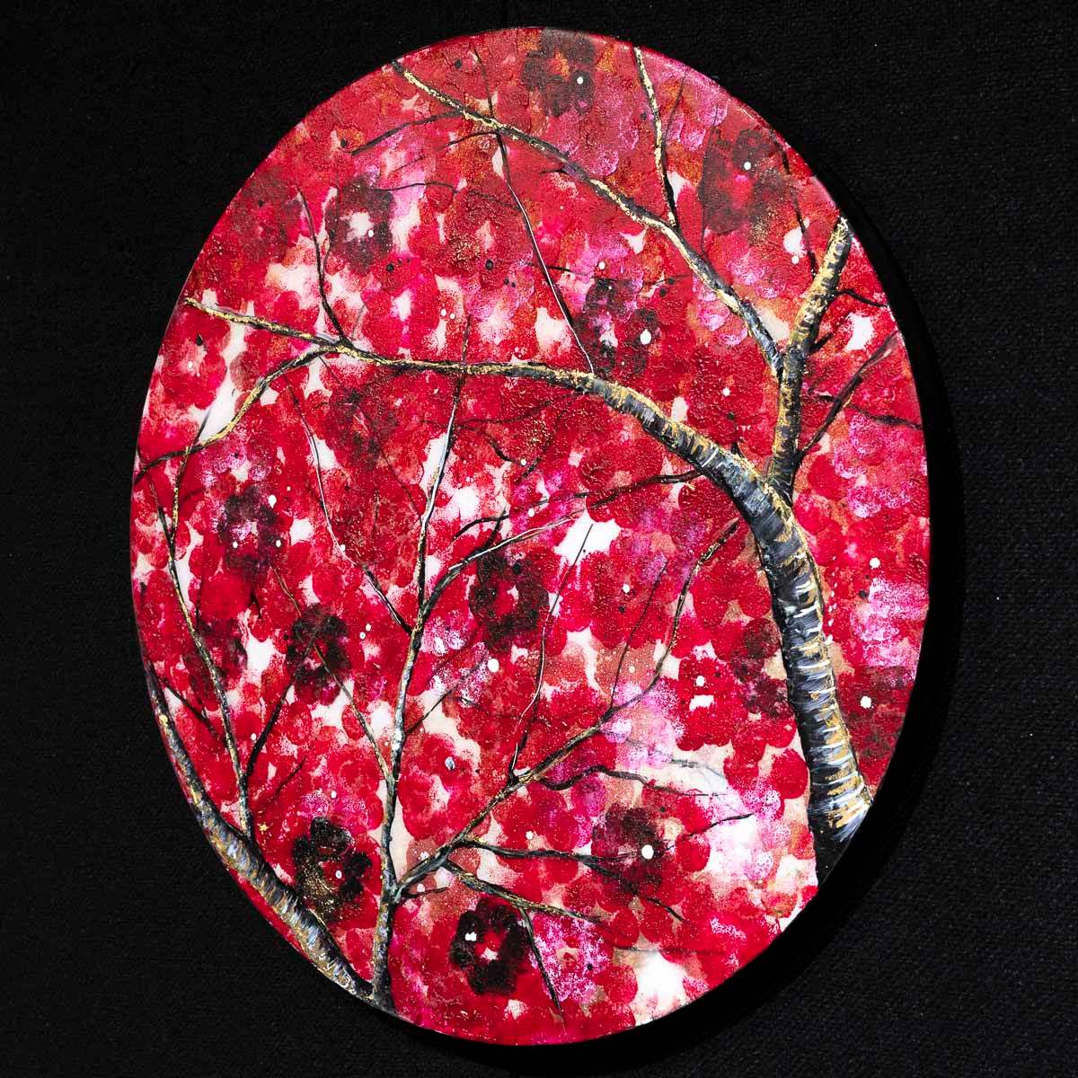 Crimson Blossom Set - Original - SOLD by artist Becky Smith - Wyecliffe Galleries