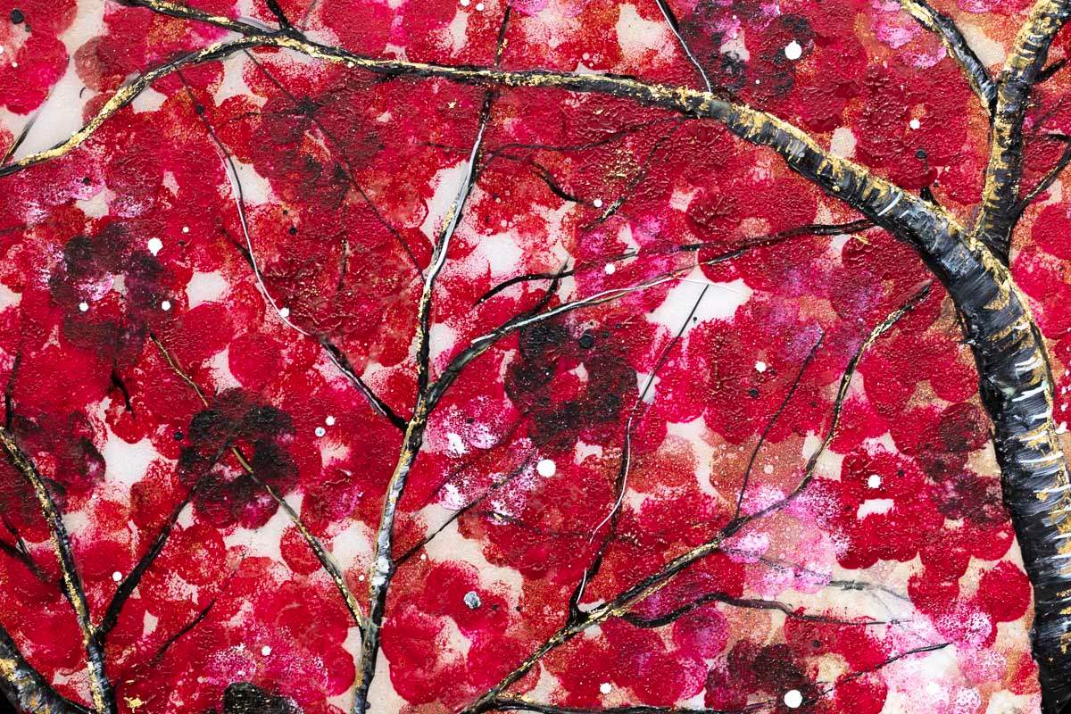 Crimson Blossom Set - Original - SOLD by artist Becky Smith - Wyecliffe Galleries