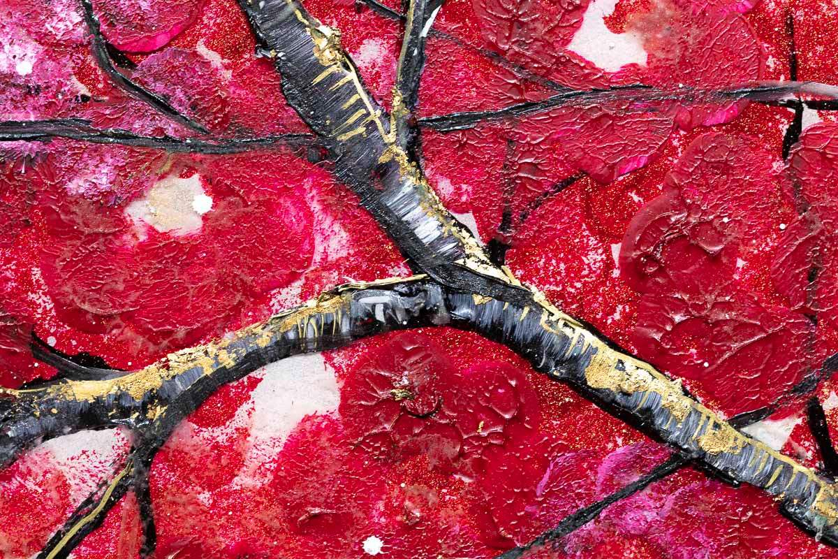 Crimson Blossom Set - Original - SOLD by artist Becky Smith - Wyecliffe Galleries