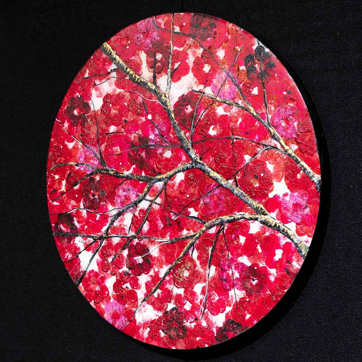 Crimson Blossom Set - Original - SOLD by artist Becky Smith - Wyecliffe Galleries