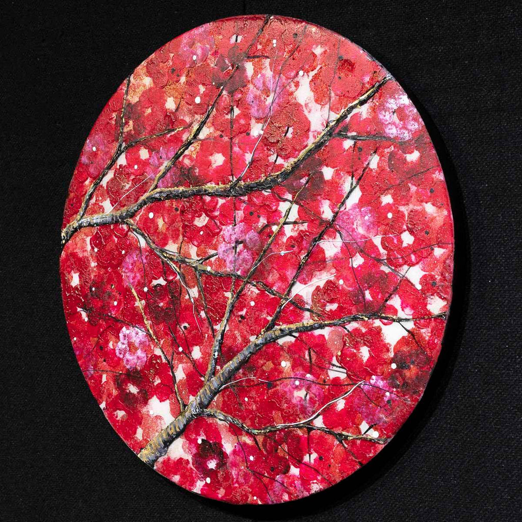 Crimson Blossom Set - Original - SOLD by artist Becky Smith - Wyecliffe Galleries