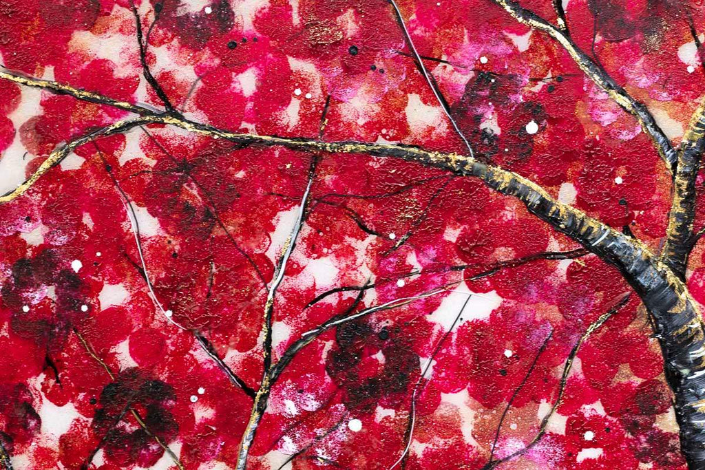 Crimson Blossom Set - Original - SOLD by artist Becky Smith - Wyecliffe Galleries