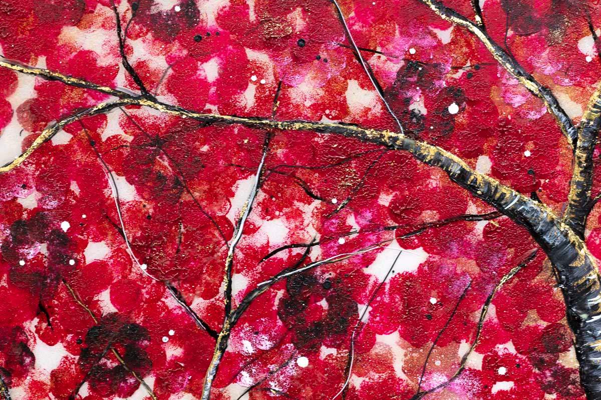 Crimson Blossom Set - Original - SOLD by artist Becky Smith - Wyecliffe Galleries