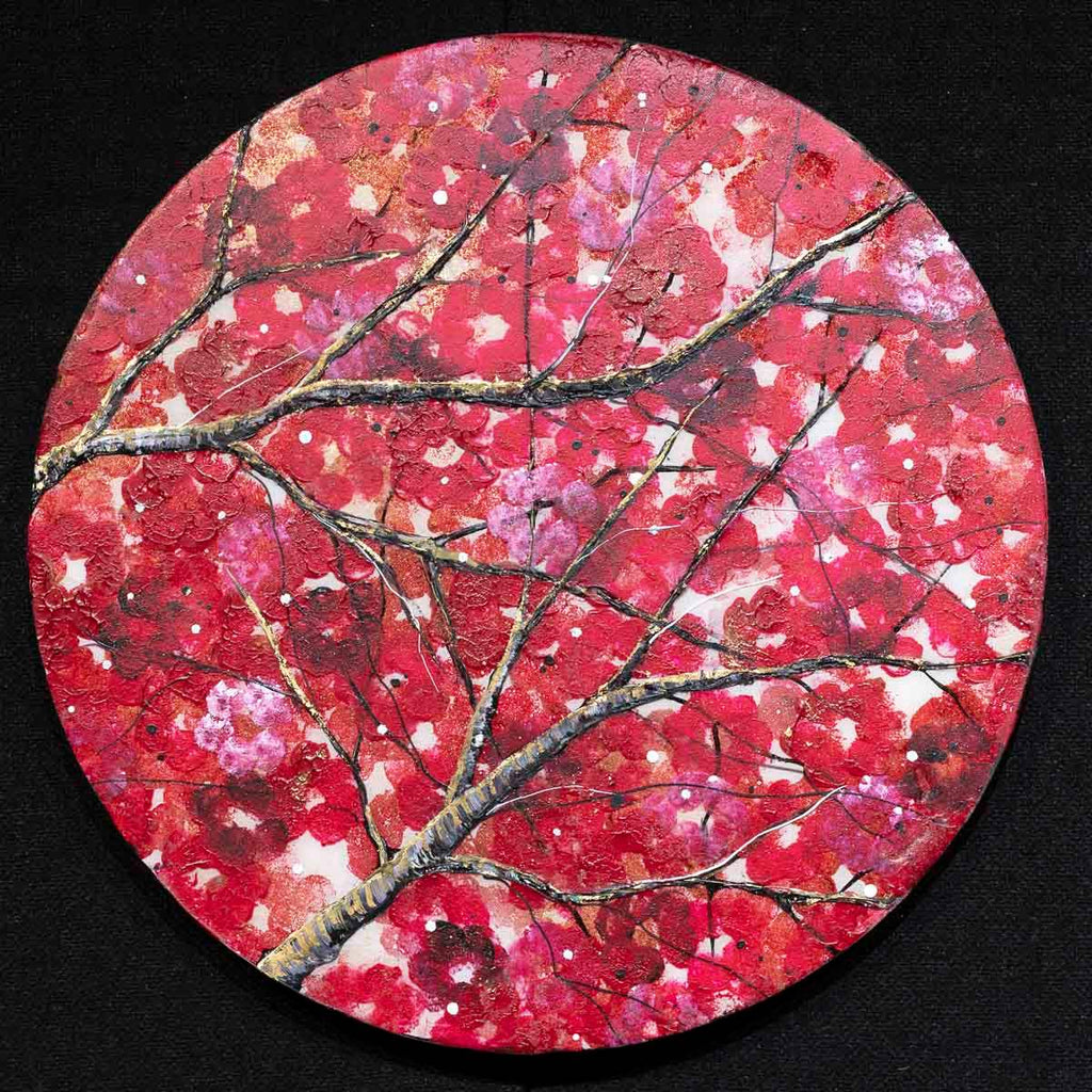 Crimson Blossom Set - Original - SOLD by artist Becky Smith - Wyecliffe Galleries