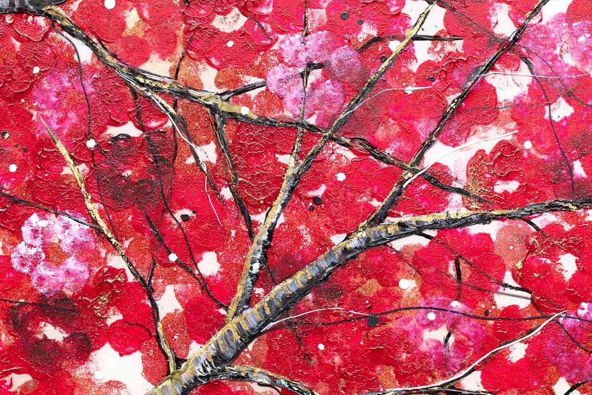 Crimson Blossom Set - Original - SOLD by artist Becky Smith - Wyecliffe Galleries