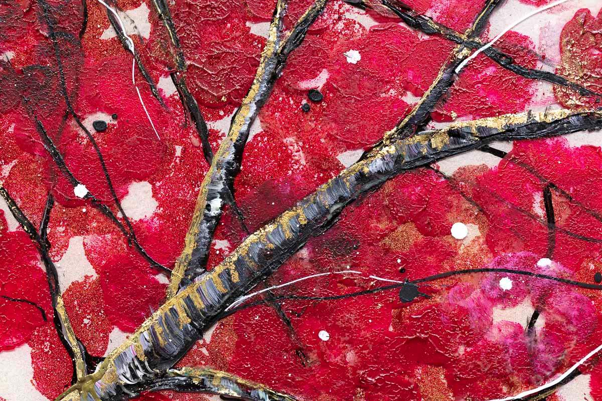 Crimson Blossom Set - Original - SOLD by artist Becky Smith - Wyecliffe Galleries