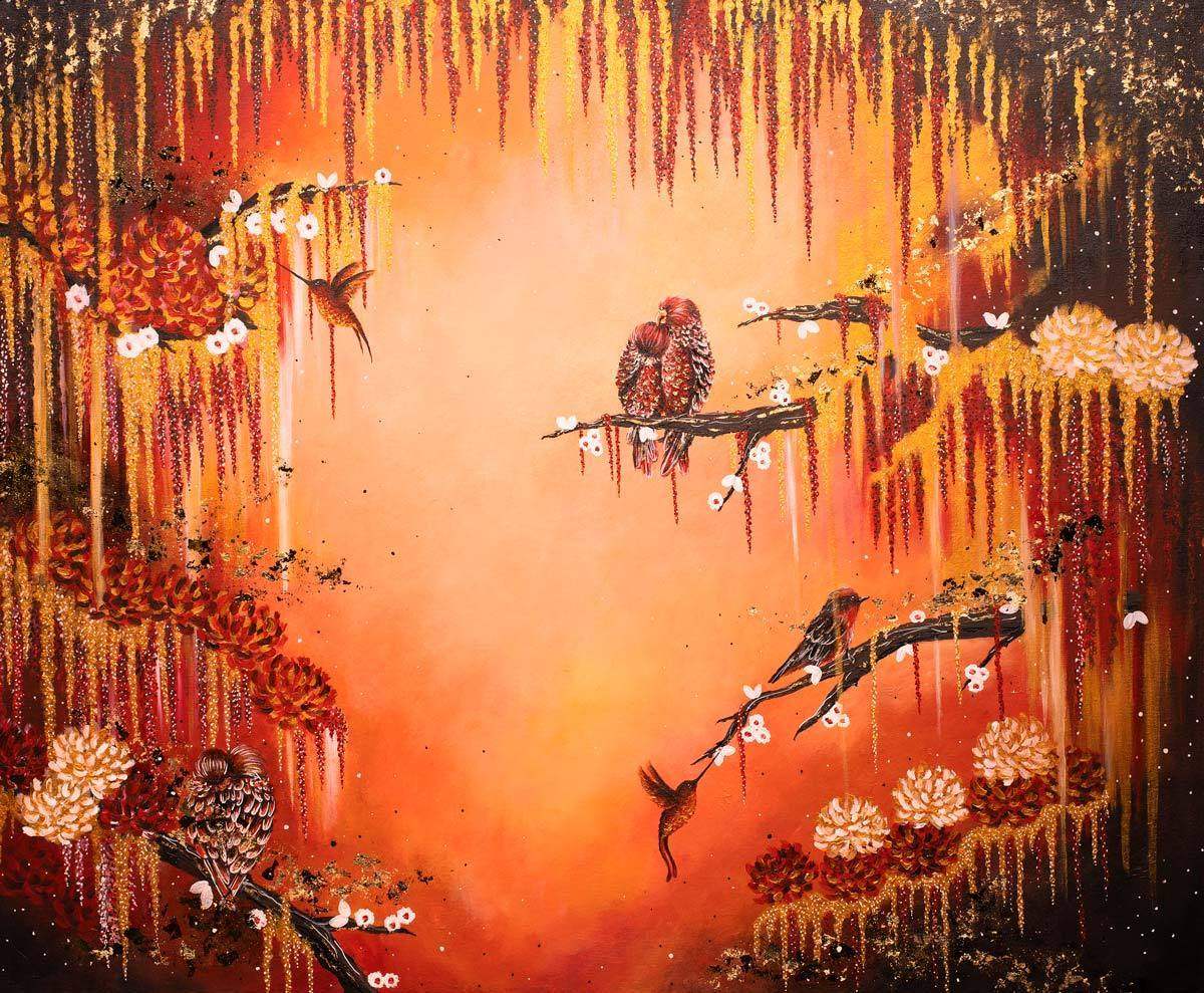 Dawn Chorus - Original - SOLD by artist Becky Smith - Wyecliffe Galleries