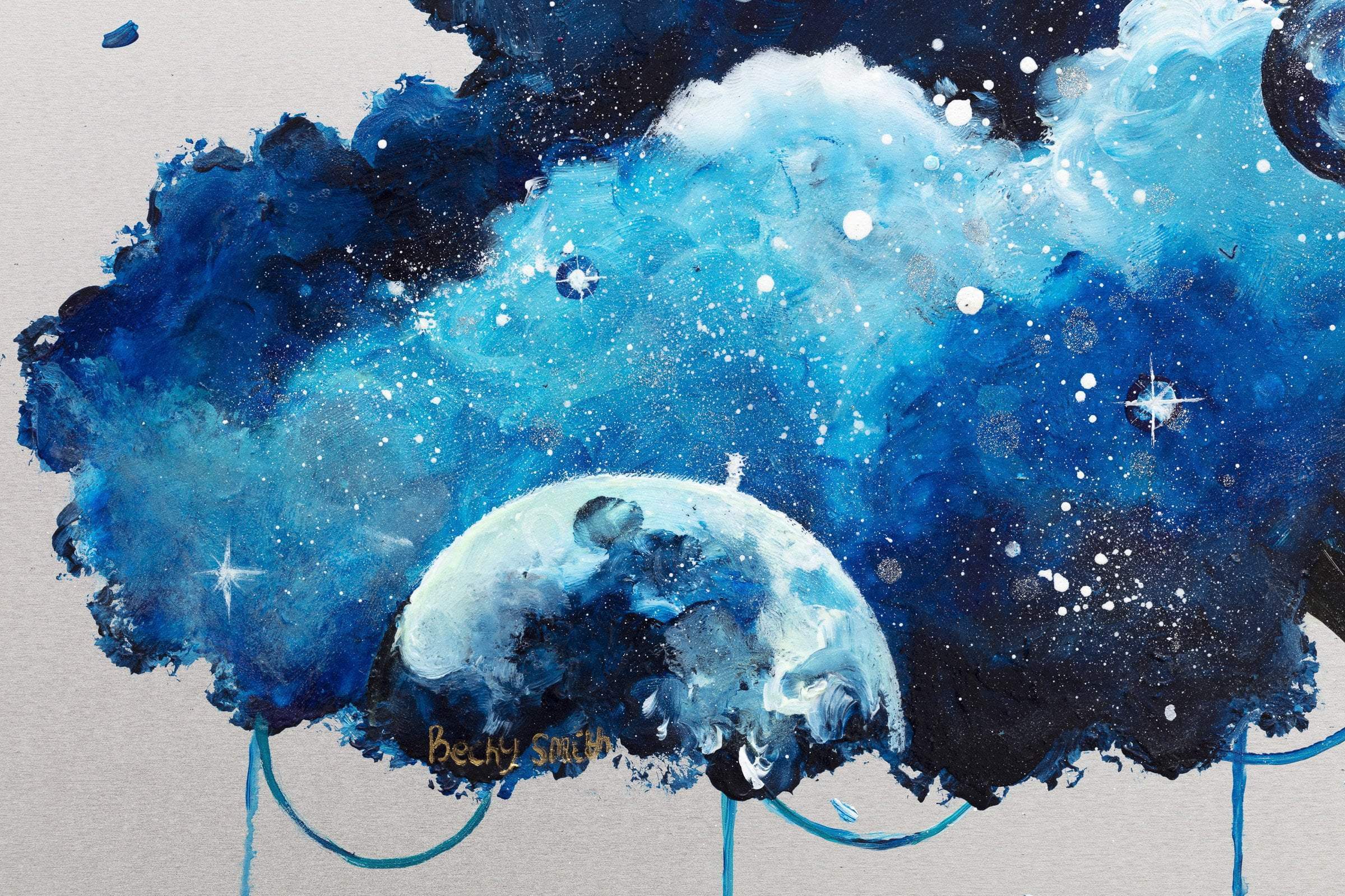 Diving into Space - Original - SOLD by artist Becky Smith - Wyecliffe Galleries