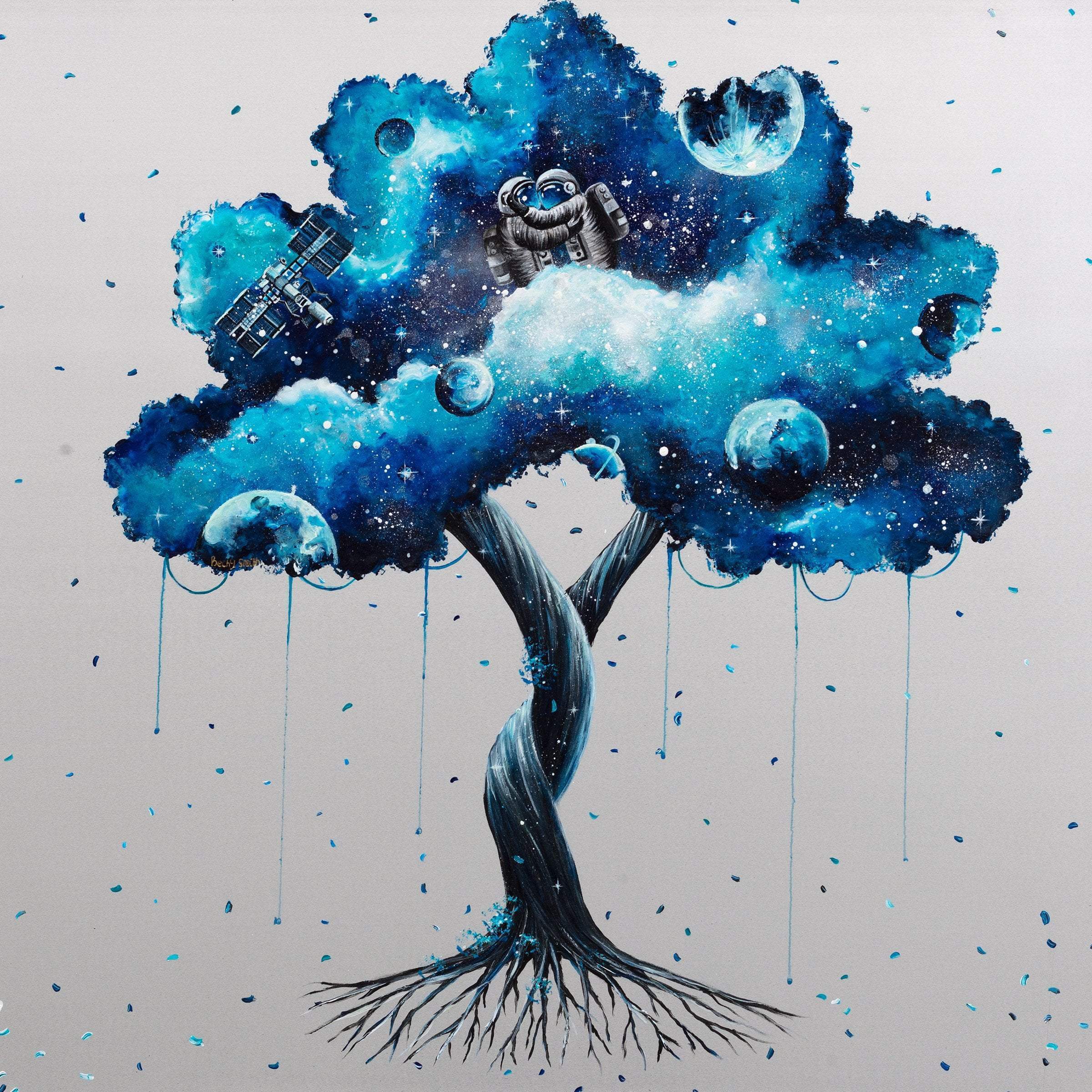 Diving into Space - Original - SOLD by artist Becky Smith - Wyecliffe Galleries