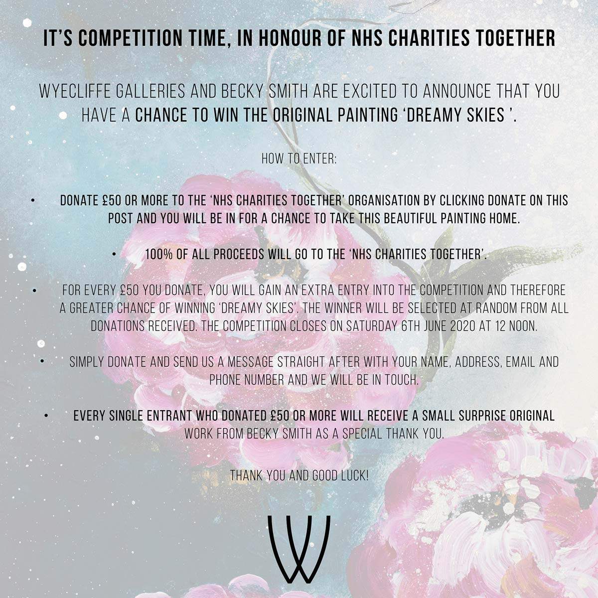 Dreamy Skies II - SOLD by artist Becky Smith - Wyecliffe Galleries