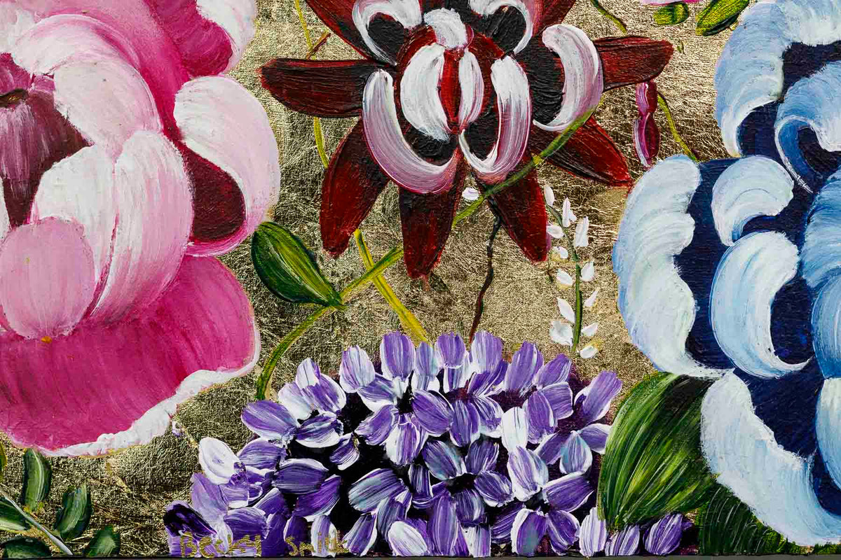Floral Fusion Triptych - Original - SOLD Becky Smith Original
