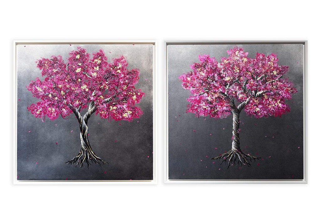 Fuchsia Flourish I & II SET - Original's - SOLD by artist Becky Smith - Wyecliffe Galleries