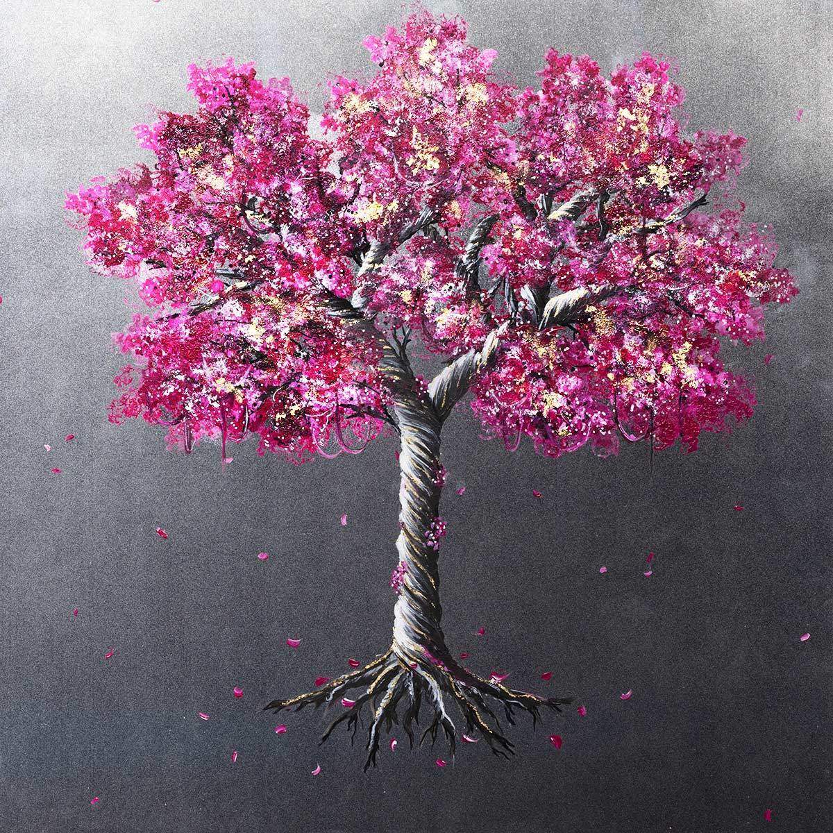 Fuchsia Flourish II - Original - SOLD by artist Becky Smith - Wyecliffe Galleries