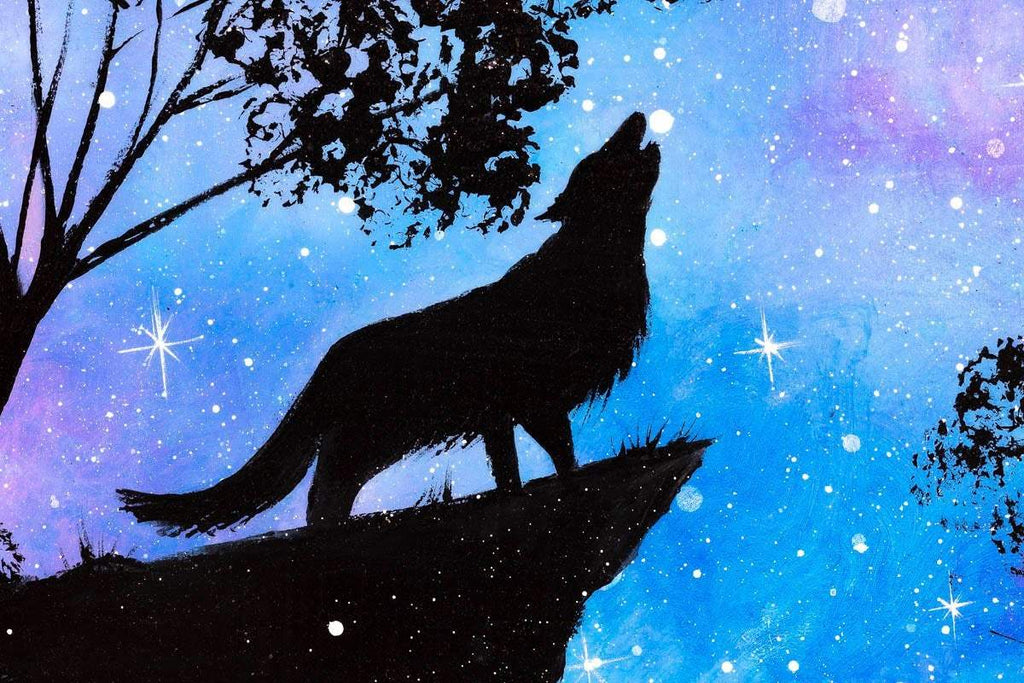 Howling At The Moon - Original - SOLD by artist Becky Smith - Wyecliffe Galleries