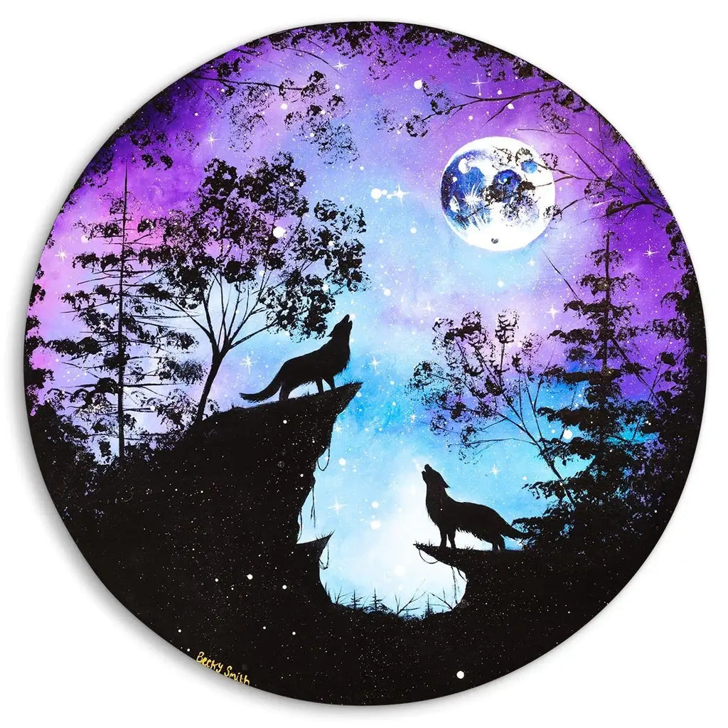 Howling At The Moon - Original - SOLD by artist Becky Smith - Wyecliffe Galleries