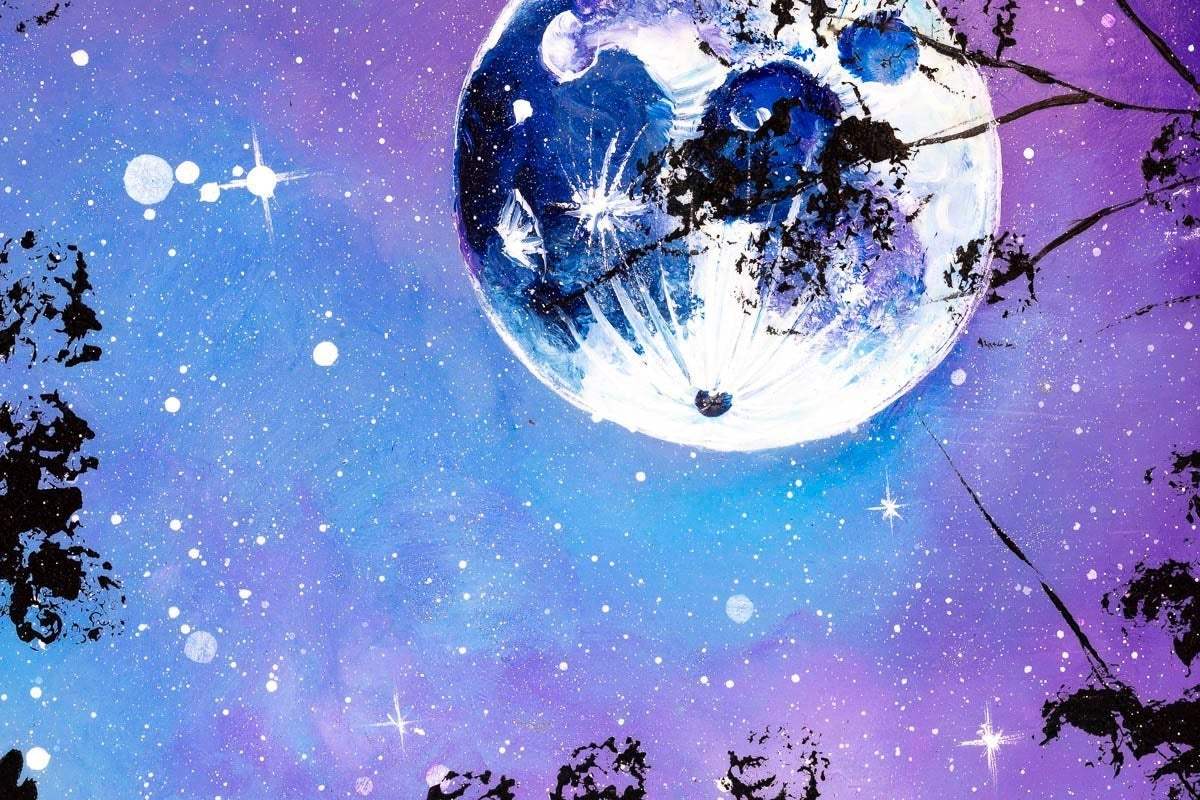 Howling At The Moon - Original - SOLD by artist Becky Smith - Wyecliffe Galleries