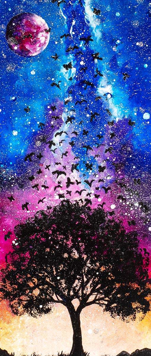 Into The Night Sky - Original - SOLD by artist Becky Smith - Wyecliffe Galleries
