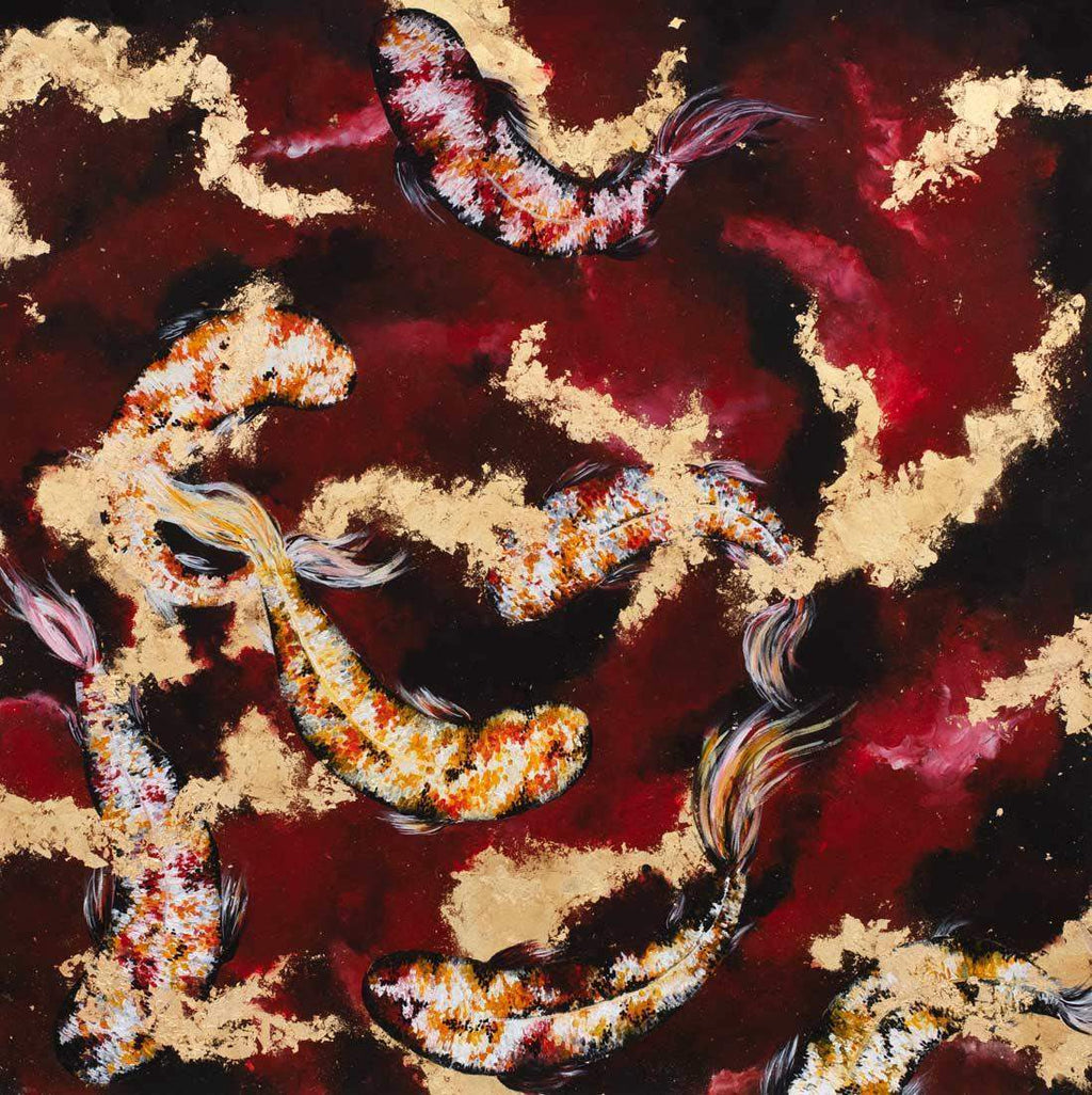 Koi - Original - SOLD by artist Becky Smith - Wyecliffe Galleries
