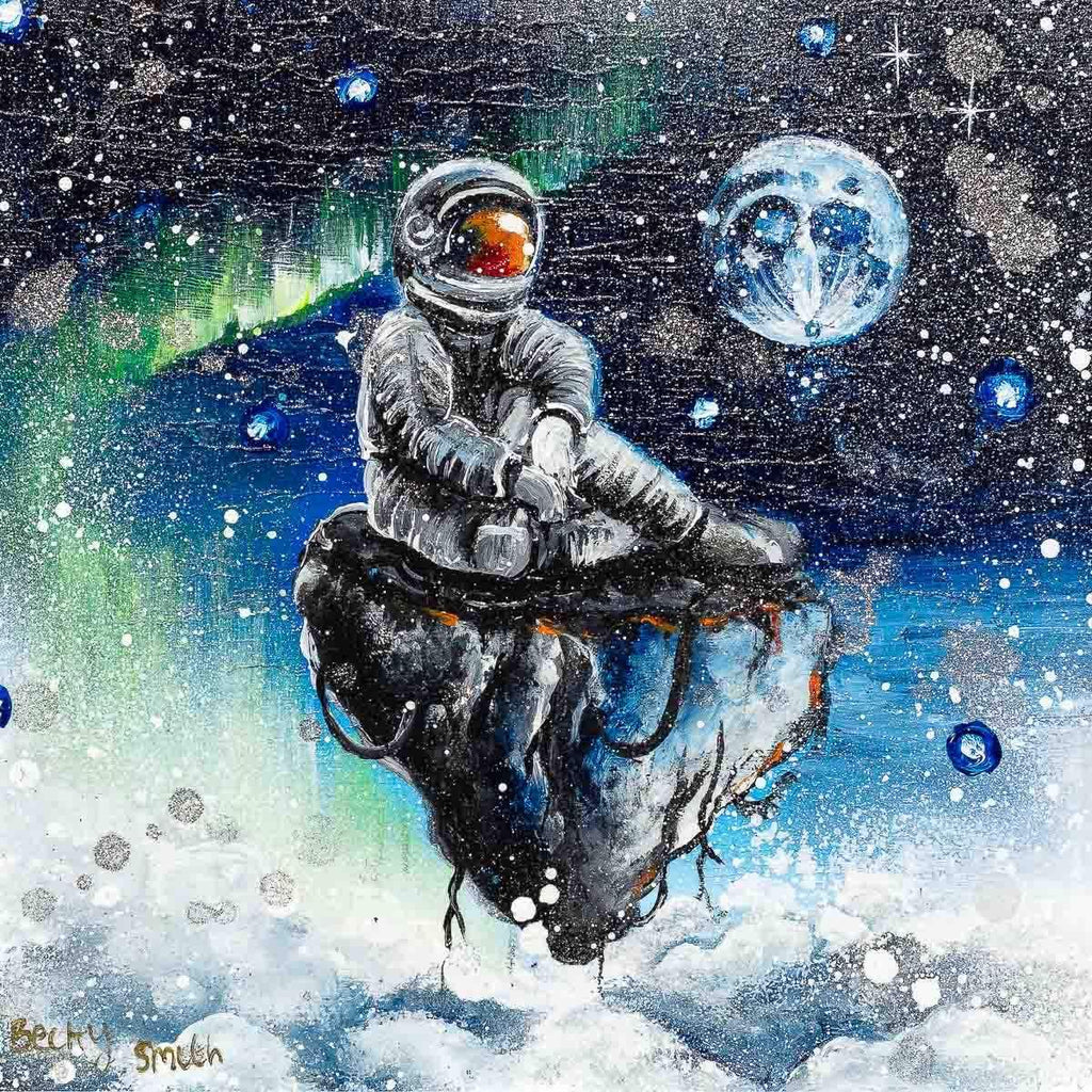 Looking At The Moon - Original - SOLD by artist Becky Smith - Wyecliffe Galleries