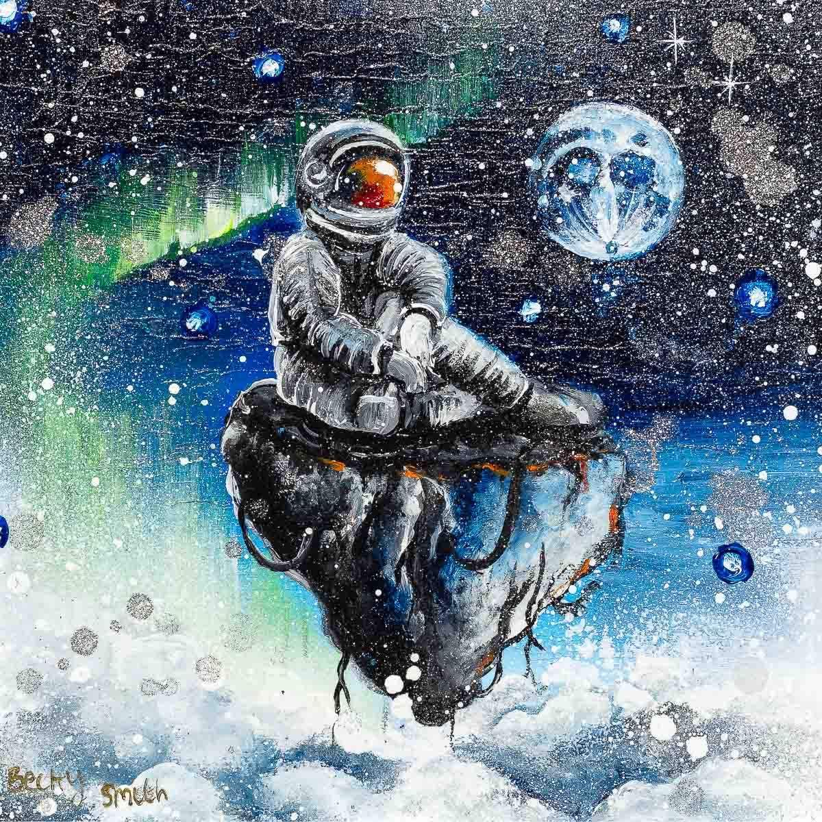 Looking At The Moon - Original - SOLD by artist Becky Smith - Wyecliffe Galleries