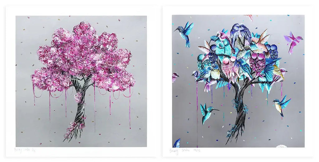 Love Birds and Blossom in Bloom - Standard Edition SET - SOLD by artist Becky Smith - Wyecliffe Galleries