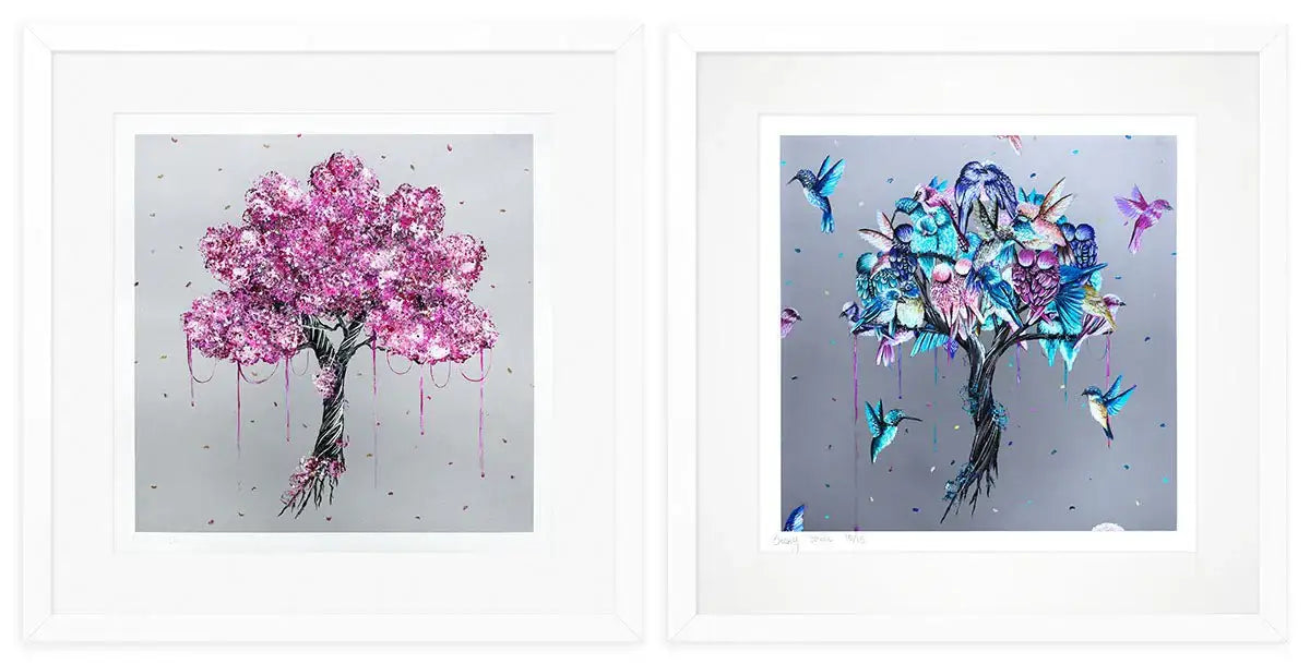 Love Birds and Blossom in Bloom - Standard Edition SET - SOLD by artist Becky Smith - Wyecliffe Galleries