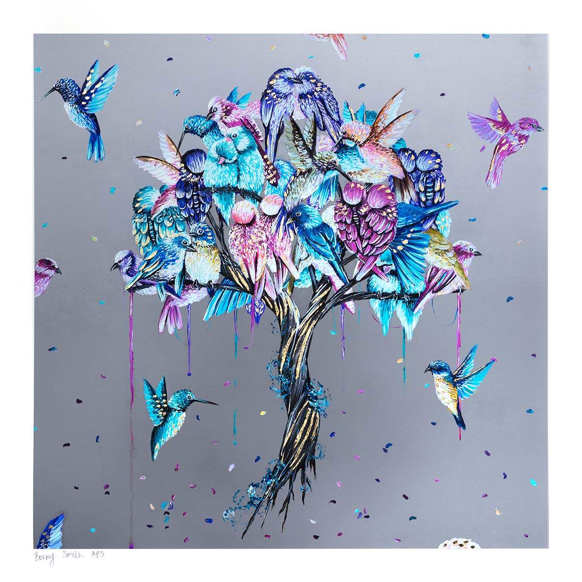 Love Birds - Artist Proof - SOLD OUT by artist Becky Smith - Wyecliffe Galleries